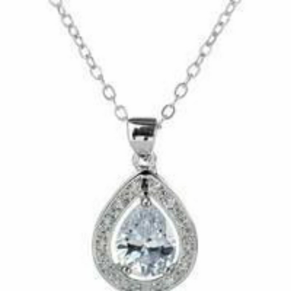 CZ Tear Drop Necklace